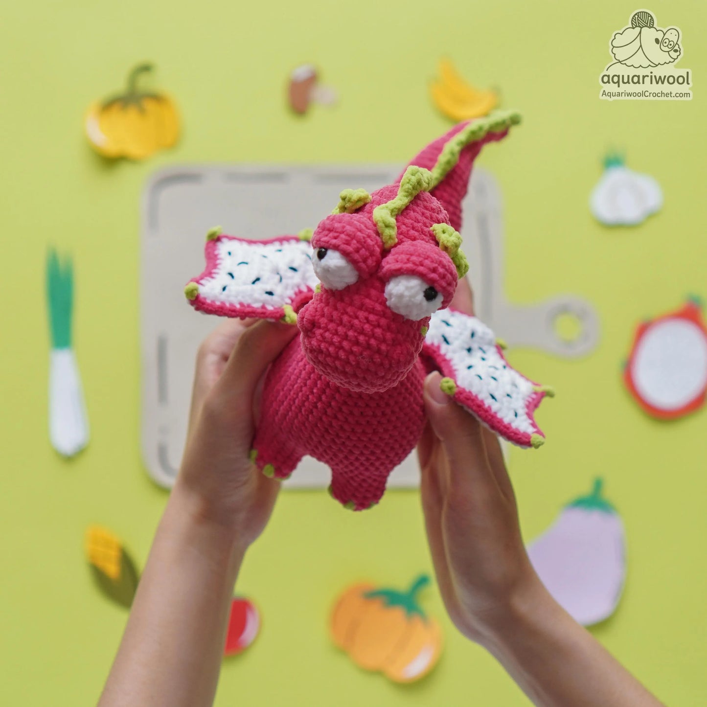 Dragon Fruit Crochet Pattern PDF: Kawaii Dragon Amigurumi