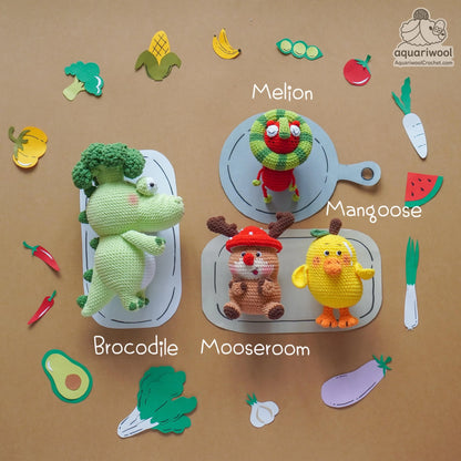 Botanimals Crochet Pattern Bundle: Kawaii Fruit Animal Amigurumi (PDF)