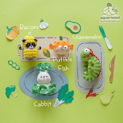Botanimals Crochet Pattern Bundle: Kawaii Fruit Animal Amigurumi (PDF)