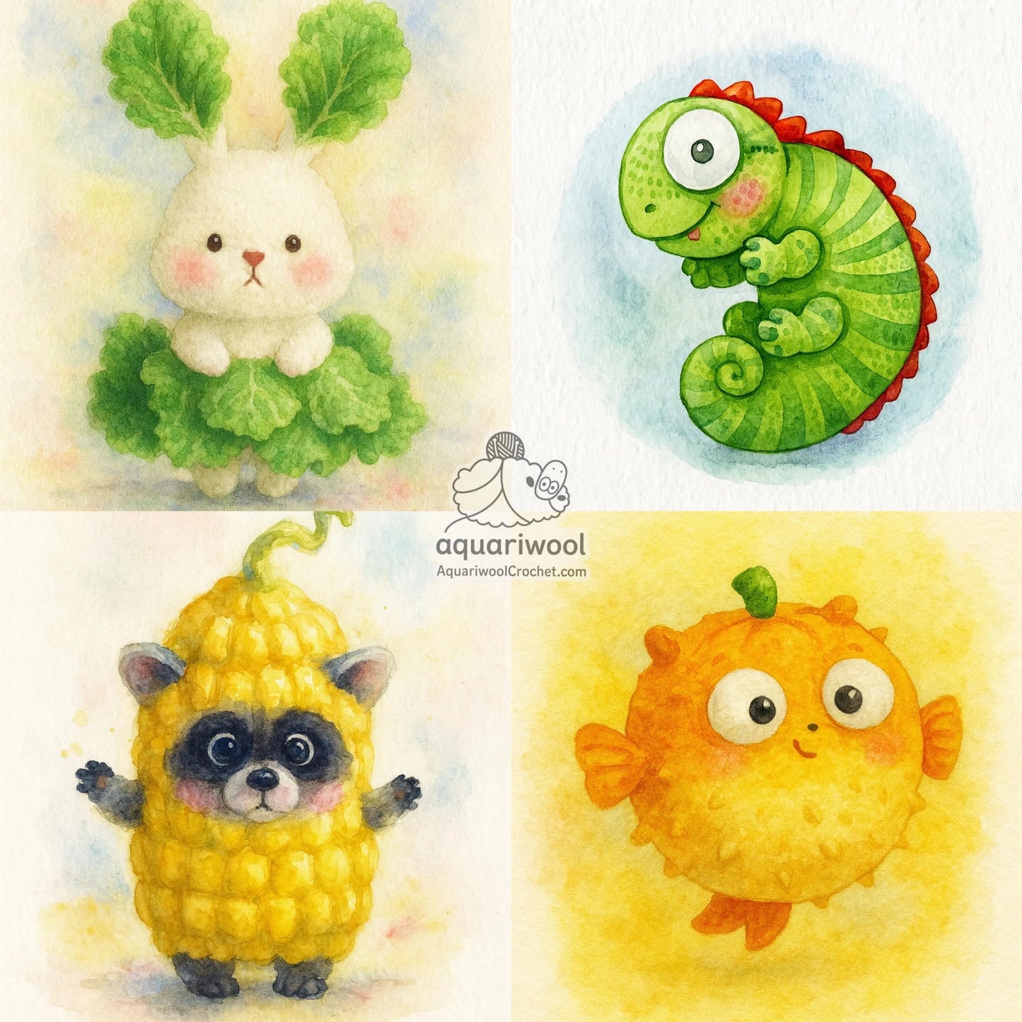 Botanimals Crochet Pattern Bundle: Kawaii Fruit Animal Amigurumi (PDF)