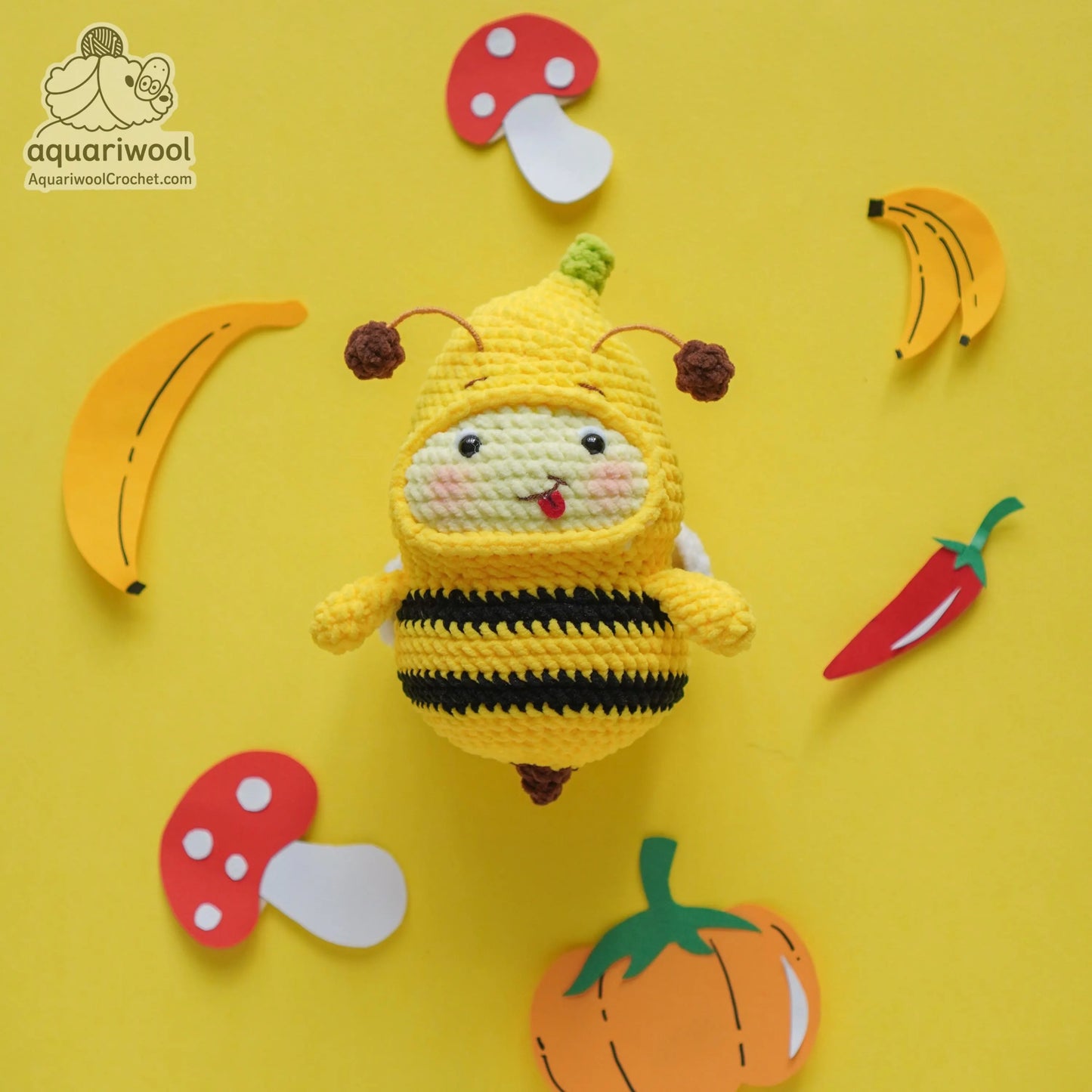 PDF – Beenana | Cute Kawaii Bee & Banana Plush Toy | Animal Vegetable Amigurumi