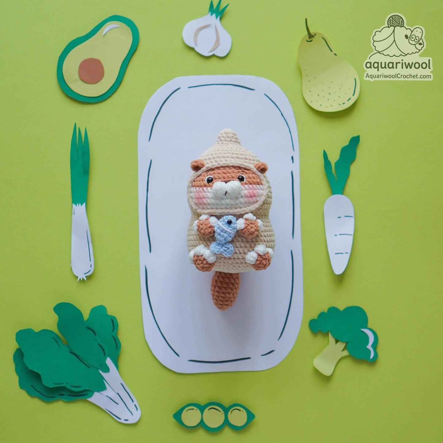 Peanotter Crochet Pattern PDF: Kawaii Peanut Otter Plush Toy (Digital Download)
