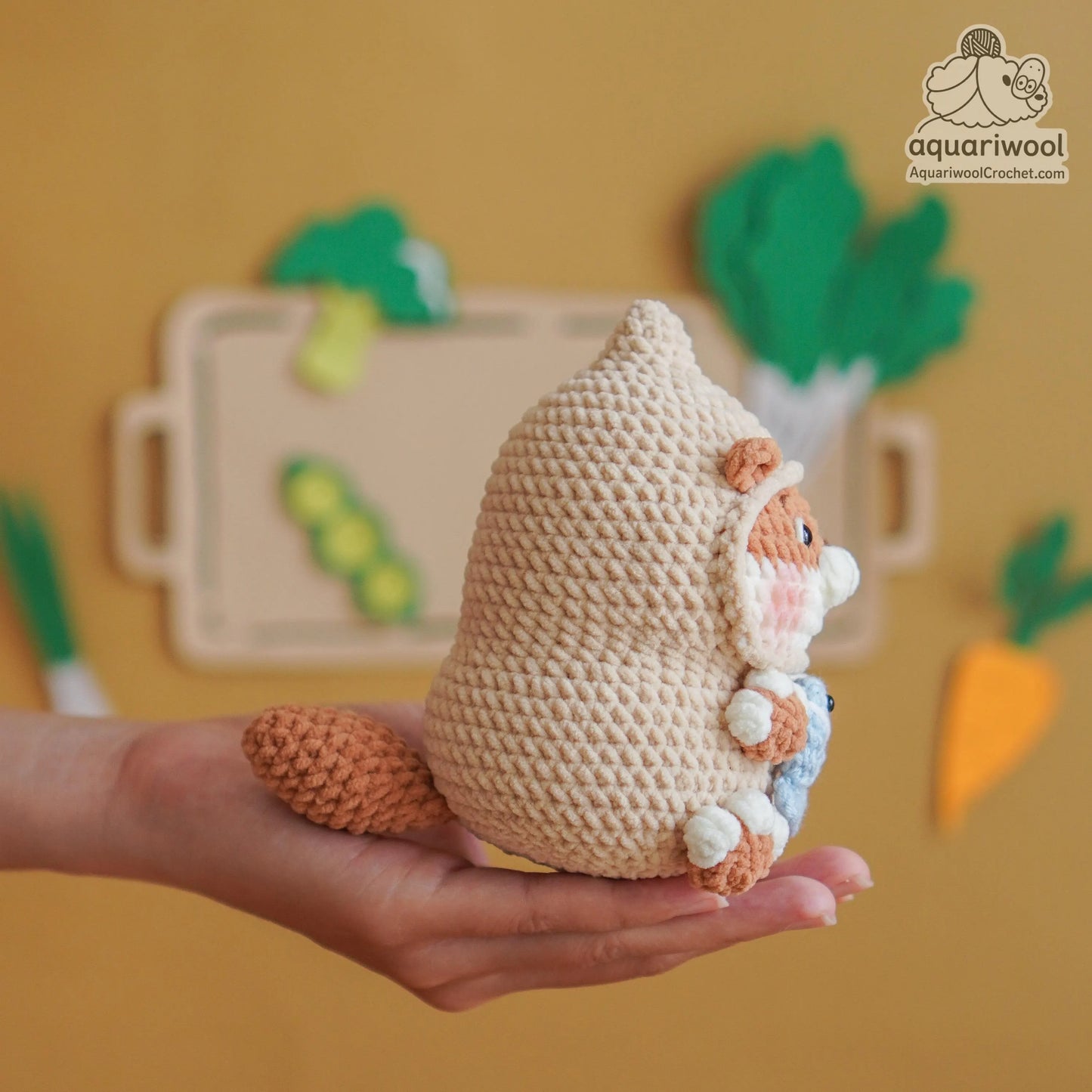 Peanotter Crochet Pattern PDF: Kawaii Peanut Otter Plush Toy (Digital Download)