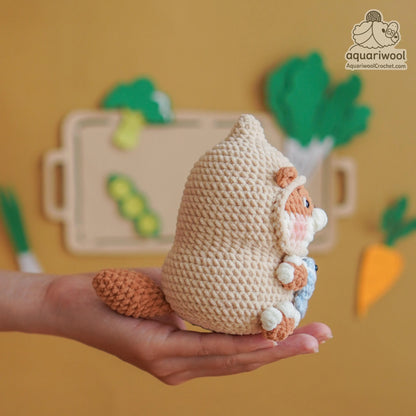Peanotter Crochet Pattern PDF: Kawaii Peanut Otter Plush Toy (Digital Download)
