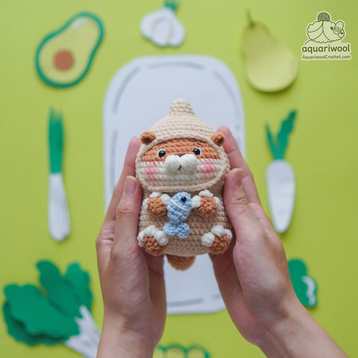 Peanotter Crochet Pattern PDF: Kawaii Peanut Otter Plush Toy (Digital Download)