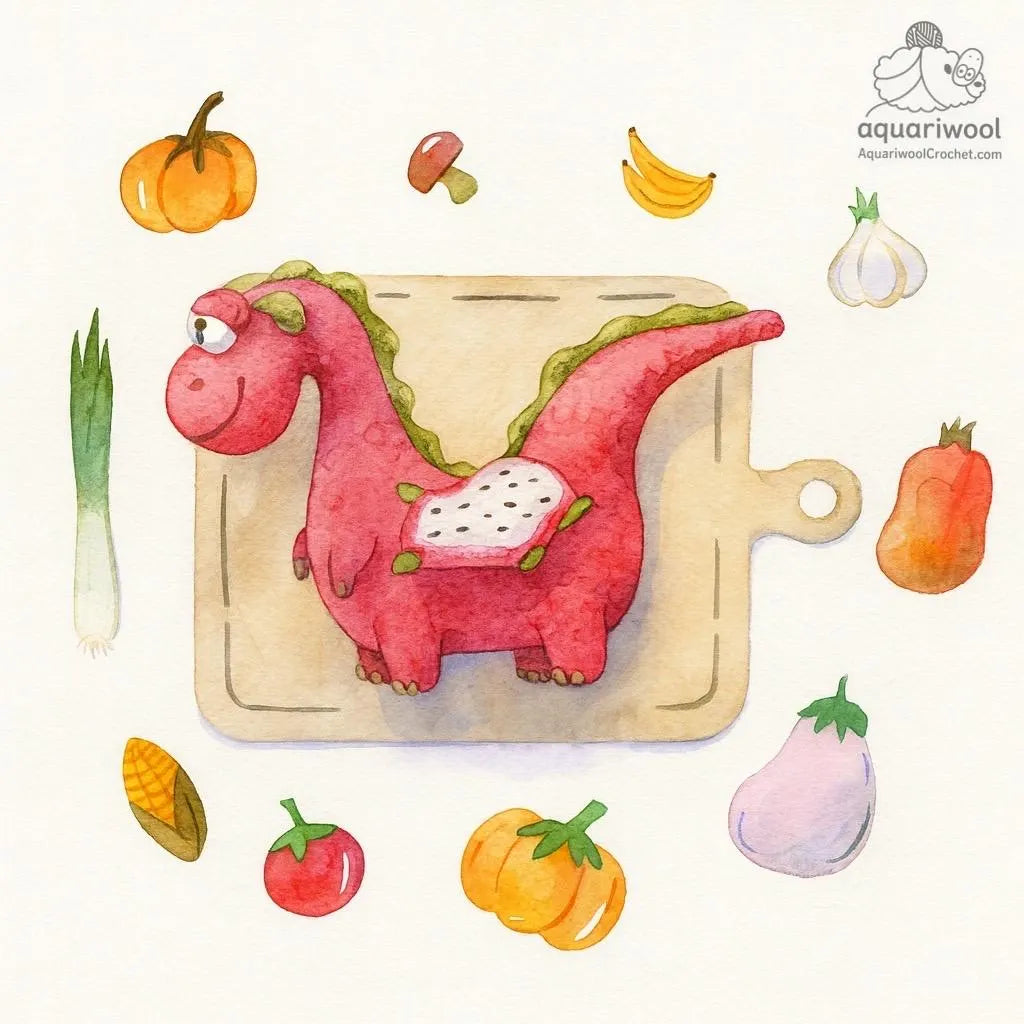 Dragon Fruit Crochet Pattern PDF: Kawaii Dragon Amigurumi
