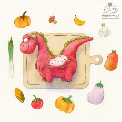 Dragon Fruit Crochet Pattern PDF: Kawaii Dragon Amigurumi
