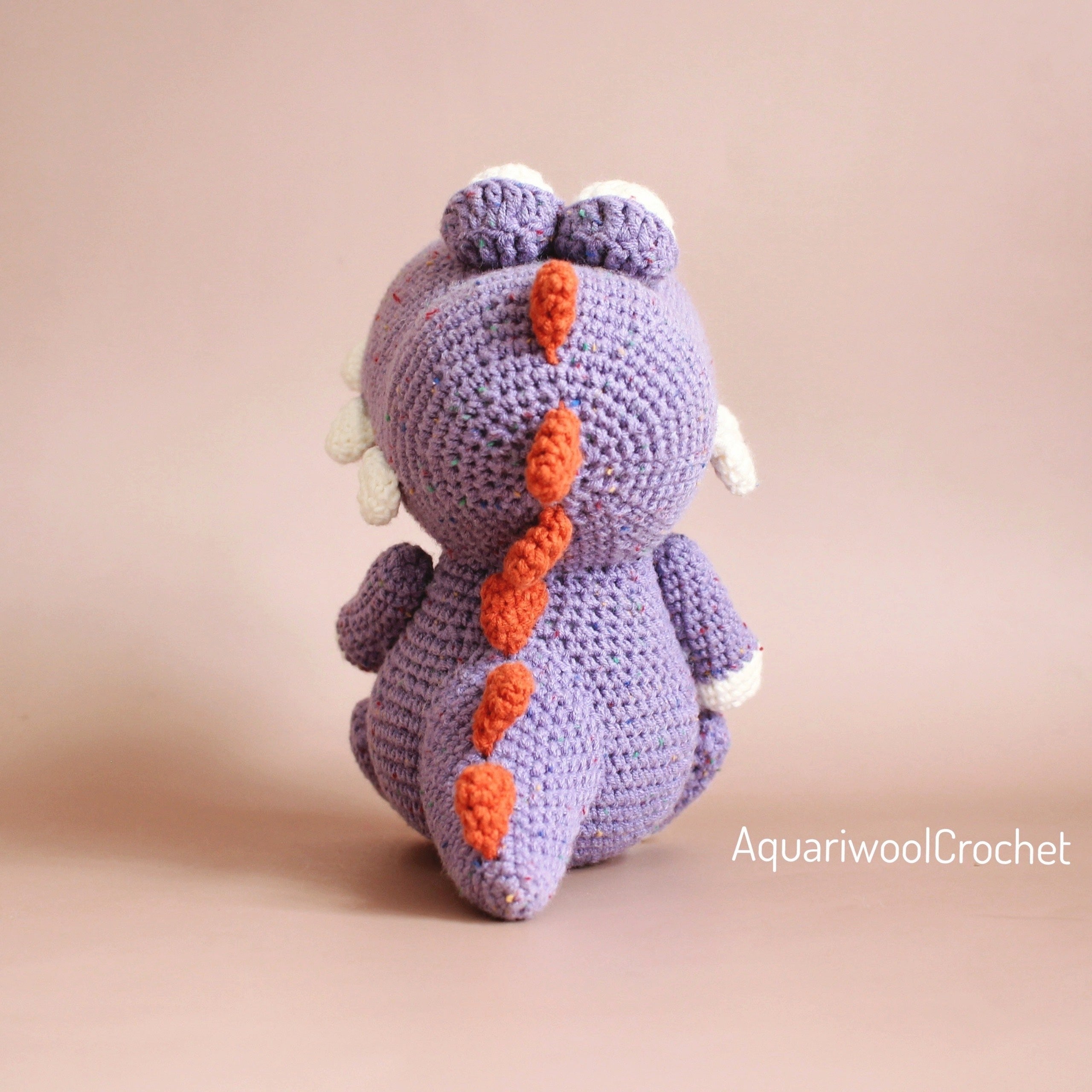 Dino The Dinosaur Crochet Pattern by Aquariwool (Crochet Doll Pattern/Amigurumi Pattern for Baby gift)