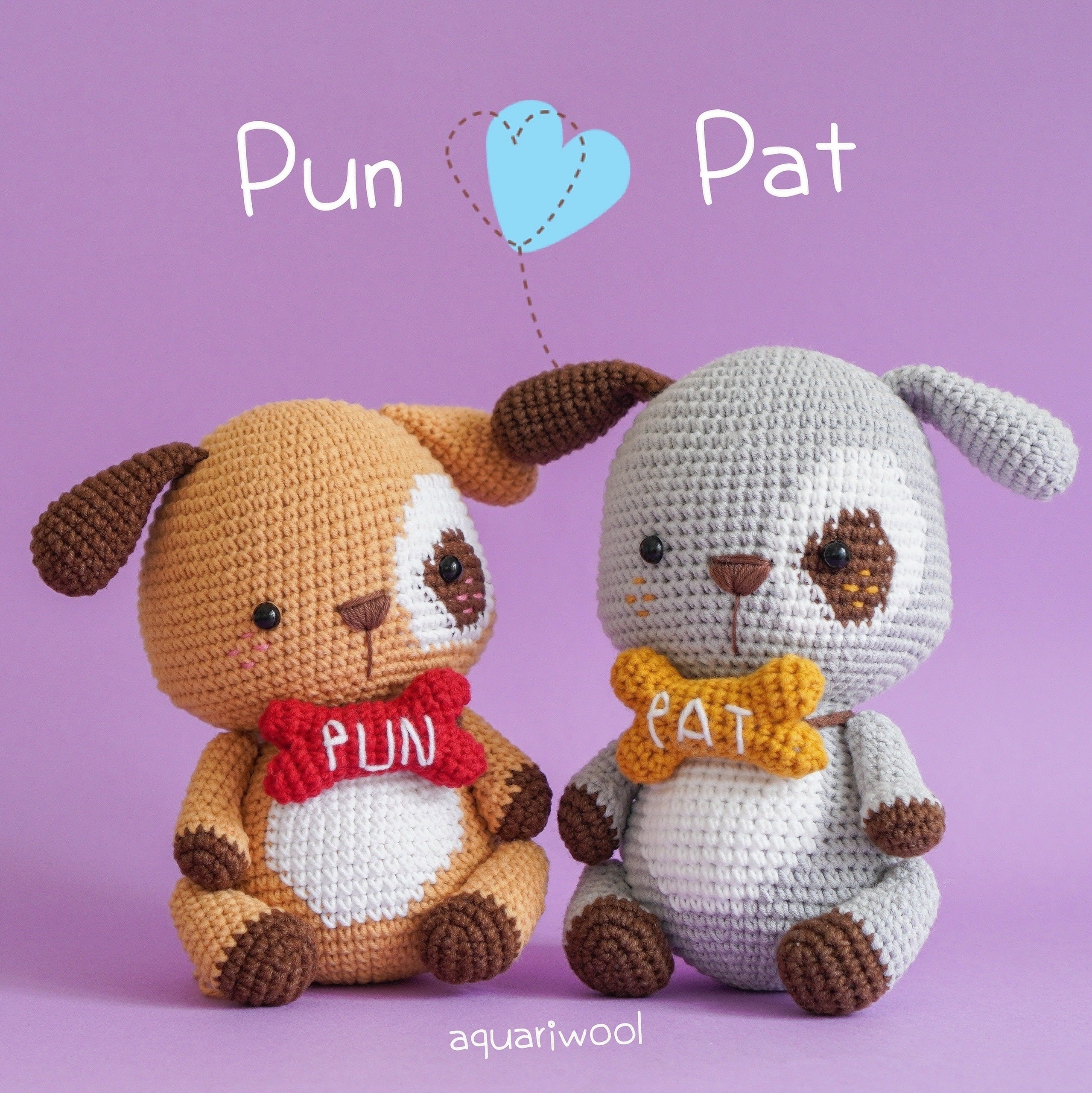 Pat The Puppy Crochet Pattern by Aquariwool Crochet (Crochet Doll Pattern/Amigurumi Pattern for Baby gift)