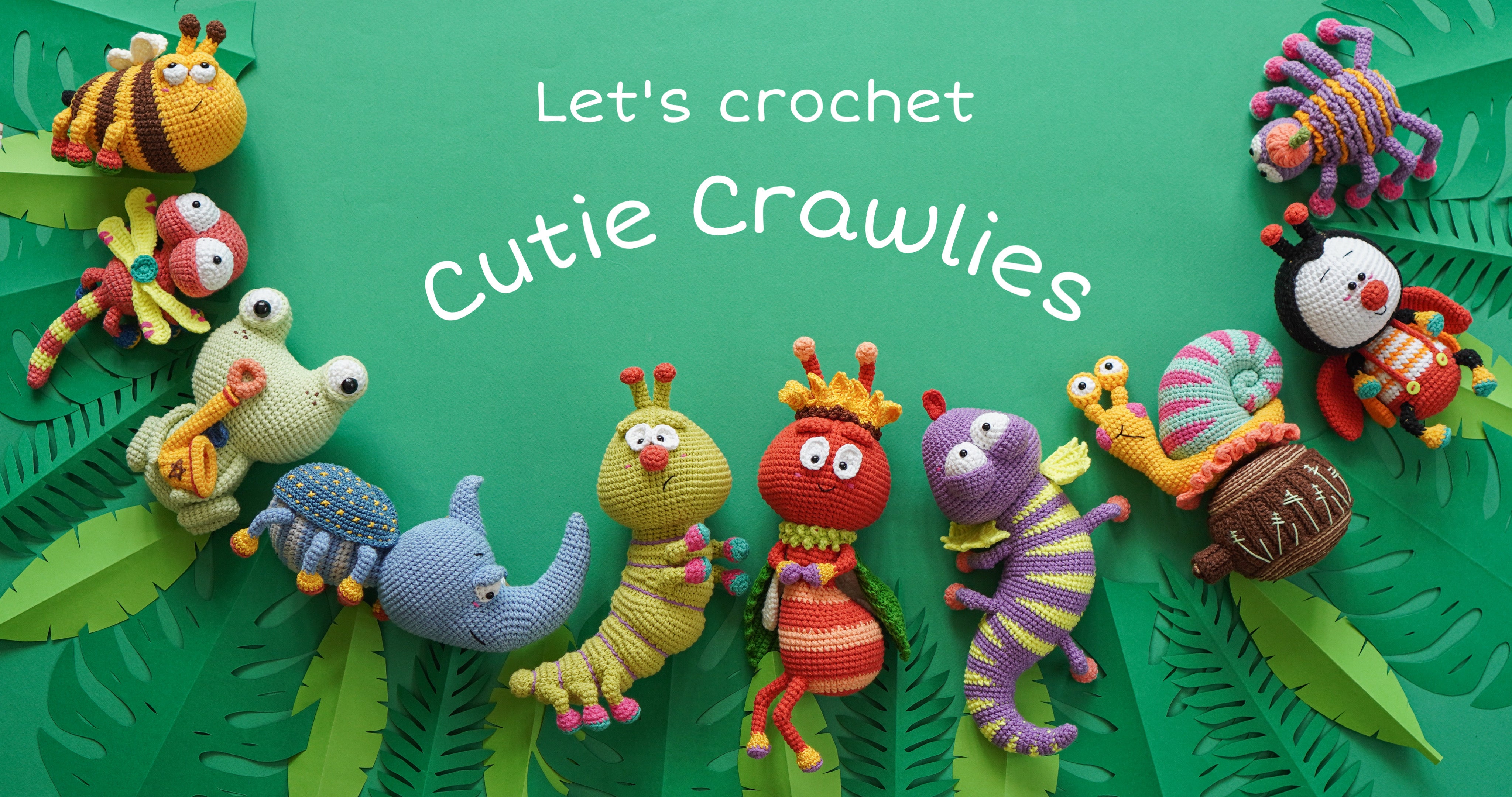 Cutie Crawlies: Bundle 11 Characters Crochet Pattern by Aquariwool Crochet (Crochet Doll Pattern/Amigurumi Pattern for Baby gift)