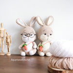 Load image into Gallery viewer, Dumpling The Bunny Crochet Pattern by Aquariwool Crochet (Crochet Doll Pattern/Amigurumi Pattern for Baby gift)
