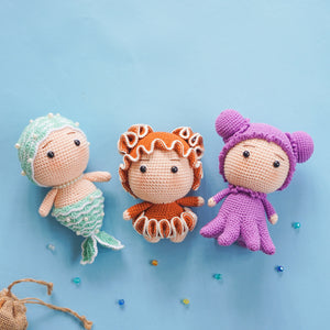 Bundle 6 in 1: Under The Sea Crochet Pattern by Aquariwool Crochet (Crochet Doll Pattern/Amigurumi Pattern for Baby gift)