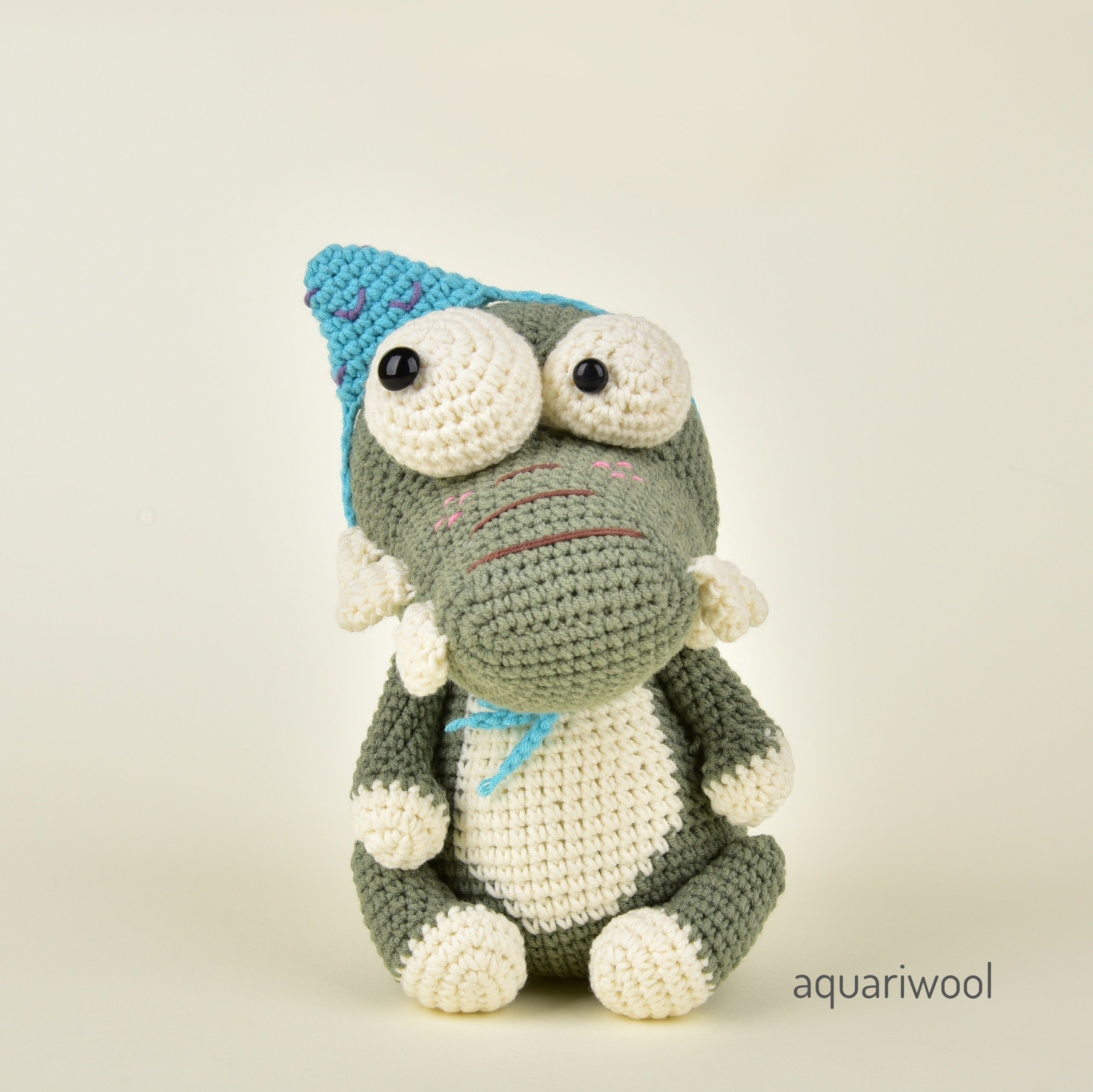 Mr. Coco The Crocodile Crochet Pattern by Aquariwool Crochet (Crochet Doll Pattern/Amigurumi Pattern for Baby gift)