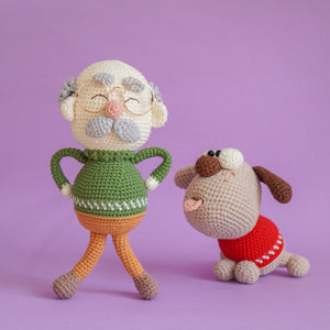 Full House: Pepaw, Memaw, Ginger & Bingo Bundle Crochet Pattern by Aquariwool Crochet (Crochet Doll Pattern/Amigurumi Pattern for Baby gift)