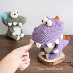 Load image into Gallery viewer, Dino The Dinosaur Crochet Pattern by Aquariwool (Crochet Doll Pattern/Amigurumi Pattern for Baby gift)
