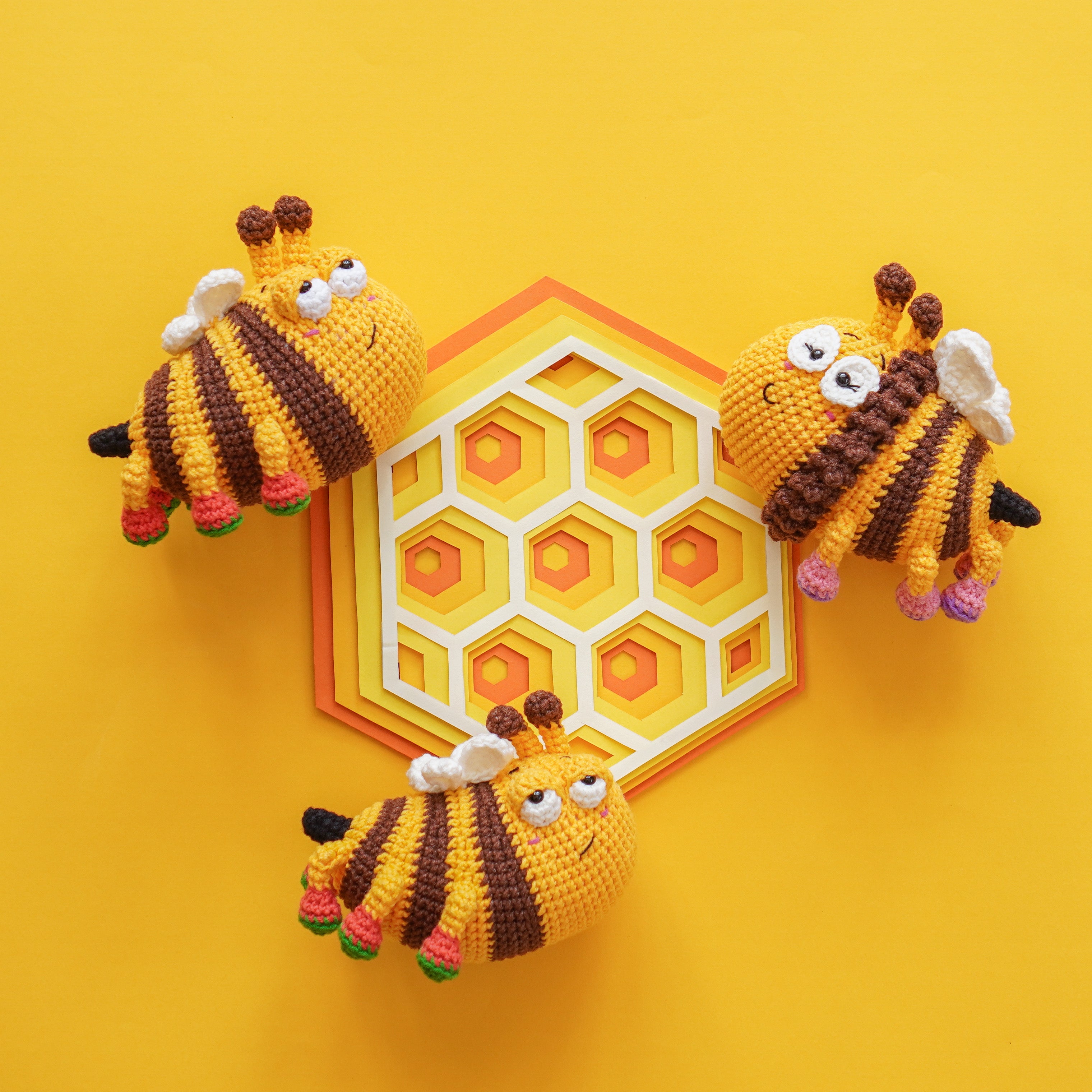Bee Stuffed Animal Bumble Bee Toy Queen Bee Baby Gift Crochet Bee