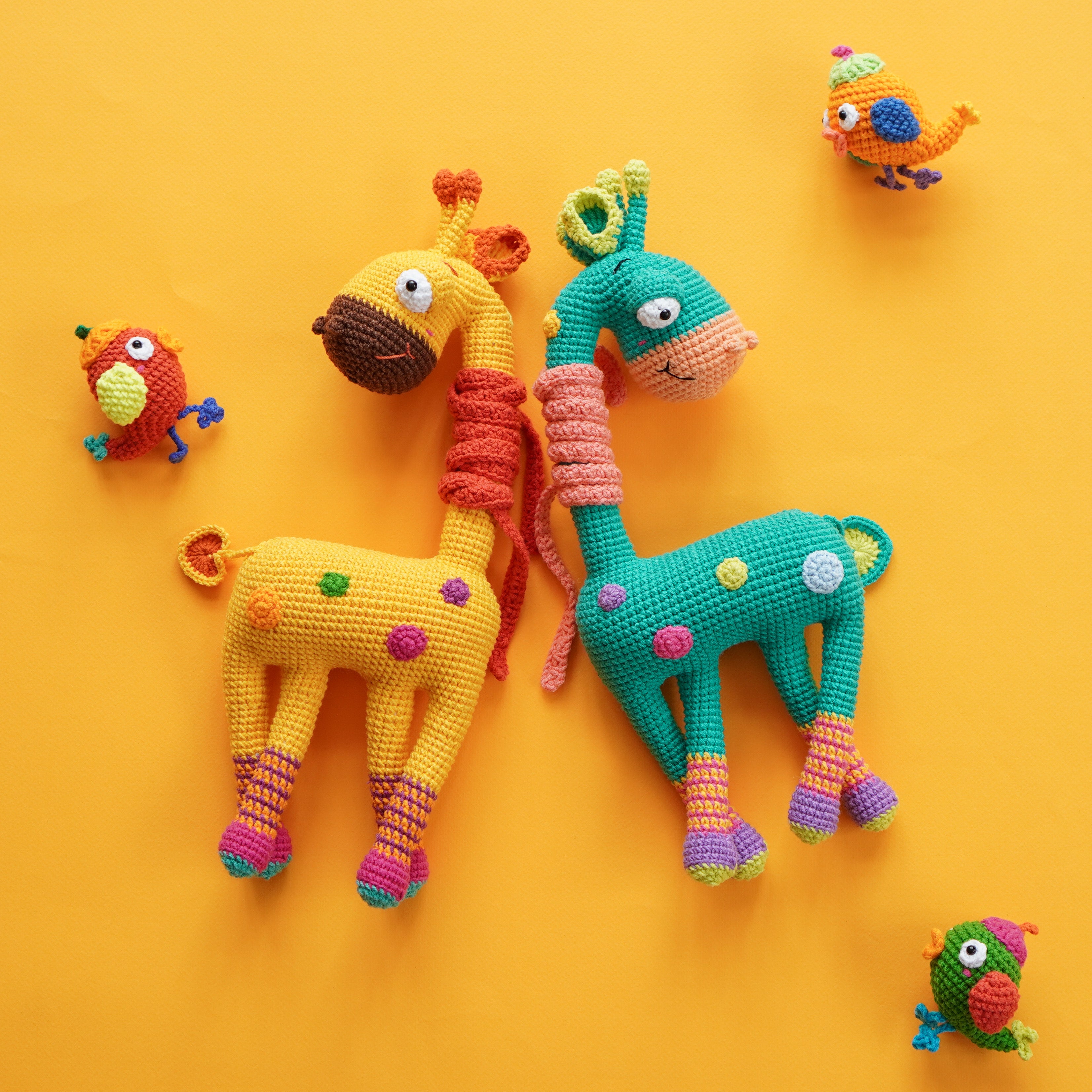 Tiki & Chirpy-The Giraffe and Little Bird Crochet Pattern by Aquariwool (Crochet Doll Pattern/Amigurumi Pattern for Baby gift)