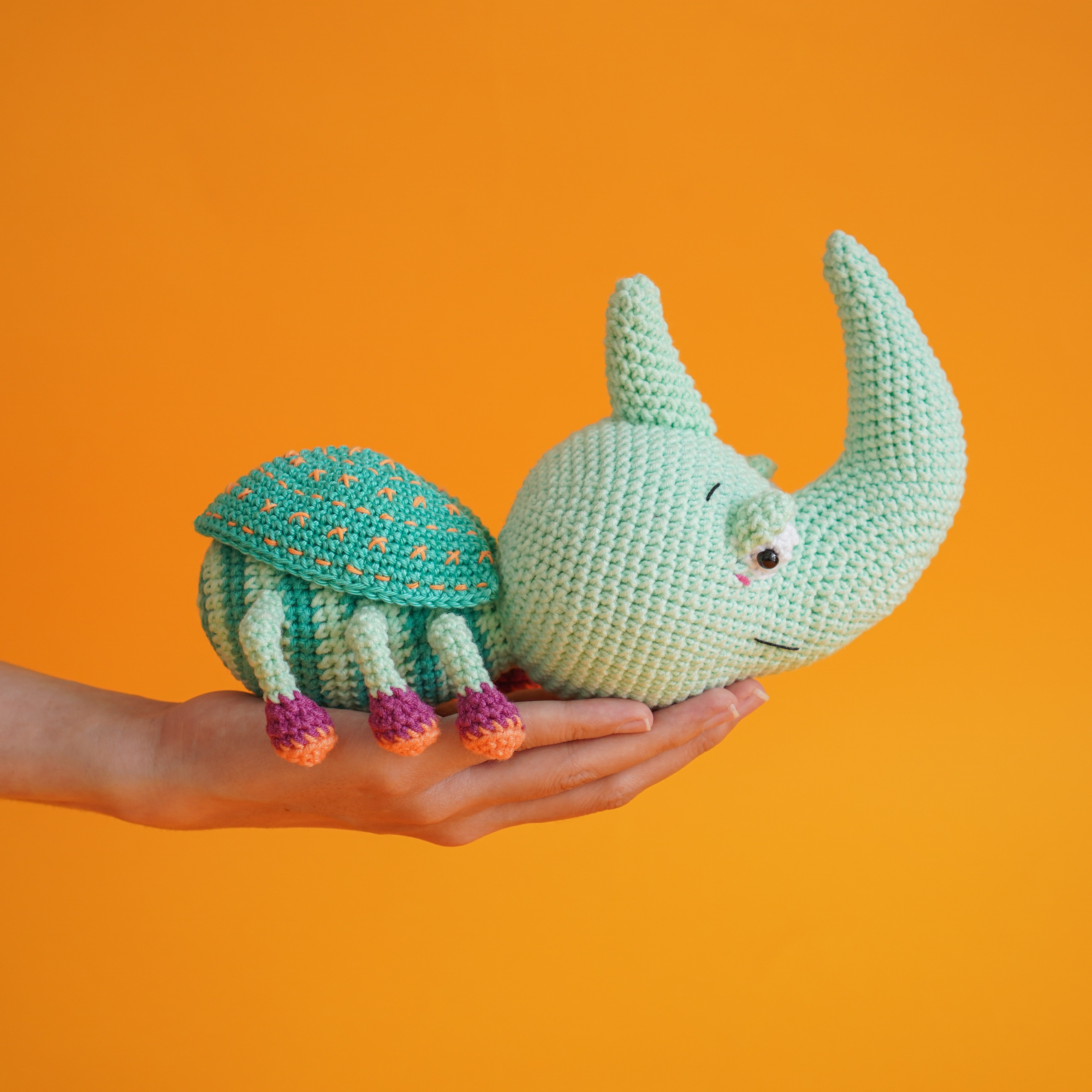 Hercules Beetle Crochet Pattern by Aquariwool Crochet (Crochet Doll Pattern/Amigurumi Pattern for Baby gift)