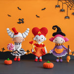 Load image into Gallery viewer, Bundle 3 Halloween Amigurumi Dolls/Crocheted Dolls Crochet Pattern by Aquariwool Crochet (Amigurumi Pattern for Baby gift)
