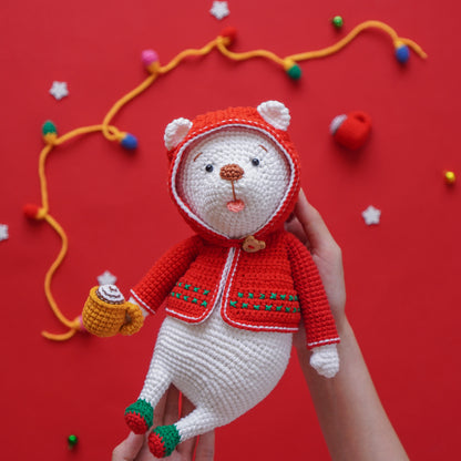 The Christmas Polar Bear Crochet Pattern