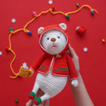 Load image into Gallery viewer, The Christmas Polar Bear Crochet Pattern by Aquariwool (Crochet Doll Pattern/Amigurumi Pattern for Baby gift)
