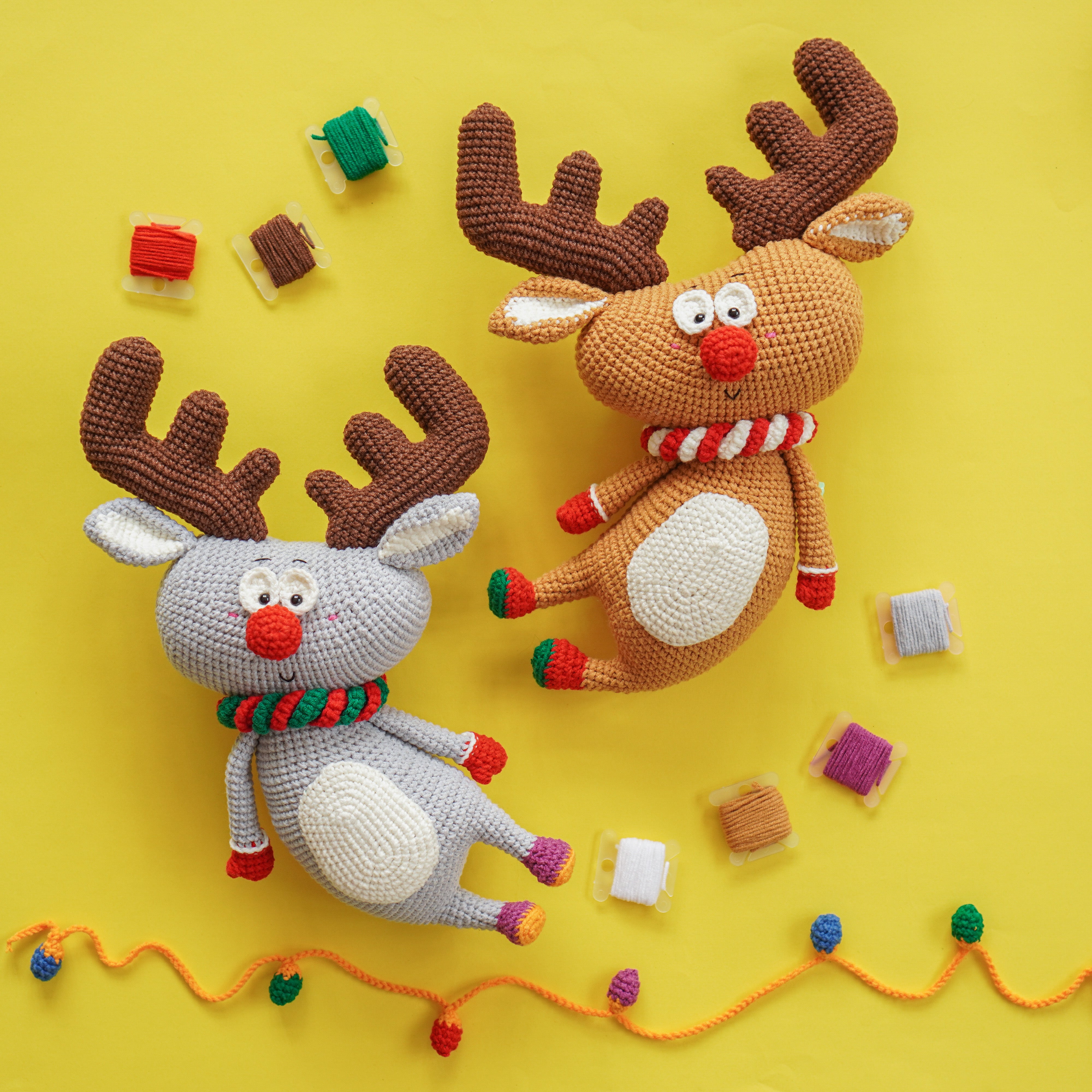 The Christmas Reindeer Crochet Pattern by Aquariwool Crochet (Crochet Doll Pattern/Amigurumi Pattern for Baby gift)