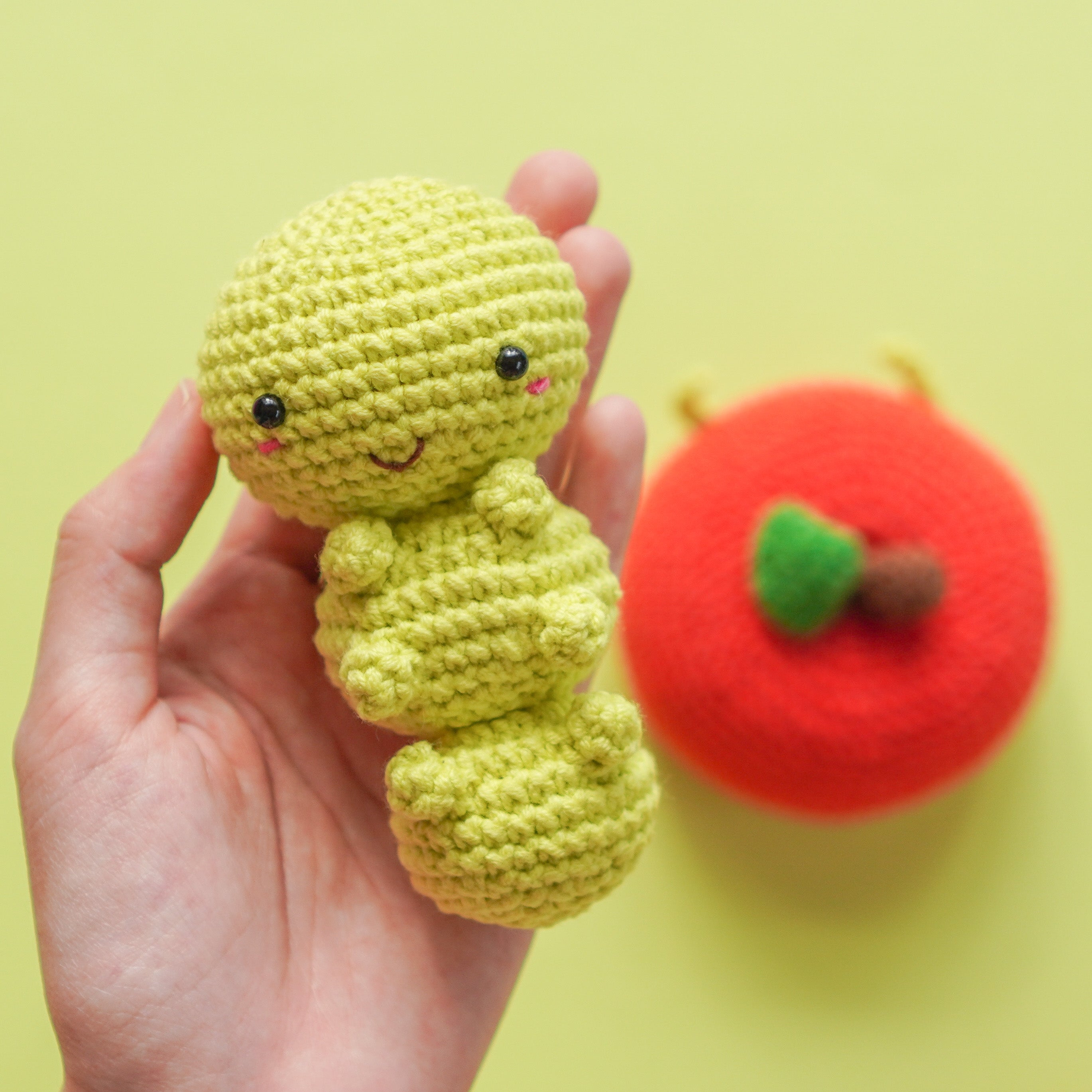 Vegetable Cosplay: Carrot Bunny, Cauliflower Sheep, Banana Monkey & Apple Worm Crochet Pattern by Aquariwool Crochet (Crochet Doll Pattern/Amigurumi Pattern for Baby gift)