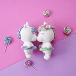 Load image into Gallery viewer, Lollipop Unicorn Crochet Pattern by Aquariwool Crochet (Crochet Doll Pattern/Amigurumi Pattern for Baby gift)
