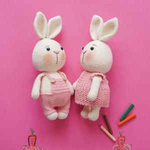 Bunny Family Bundle Crochet Pattern by Aquariwool Crochet (Crochet Doll Pattern/Amigurumi Pattern for Baby gift)