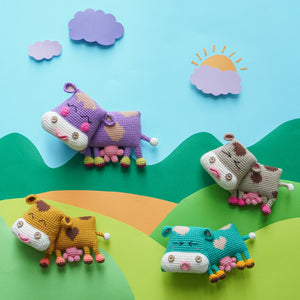 Flat Cows: Calf & Mommy Cow Crochet Pattern by Aquariwool Crochet (Crochet Doll Pattern/Amigurumi Pattern for Baby gift)