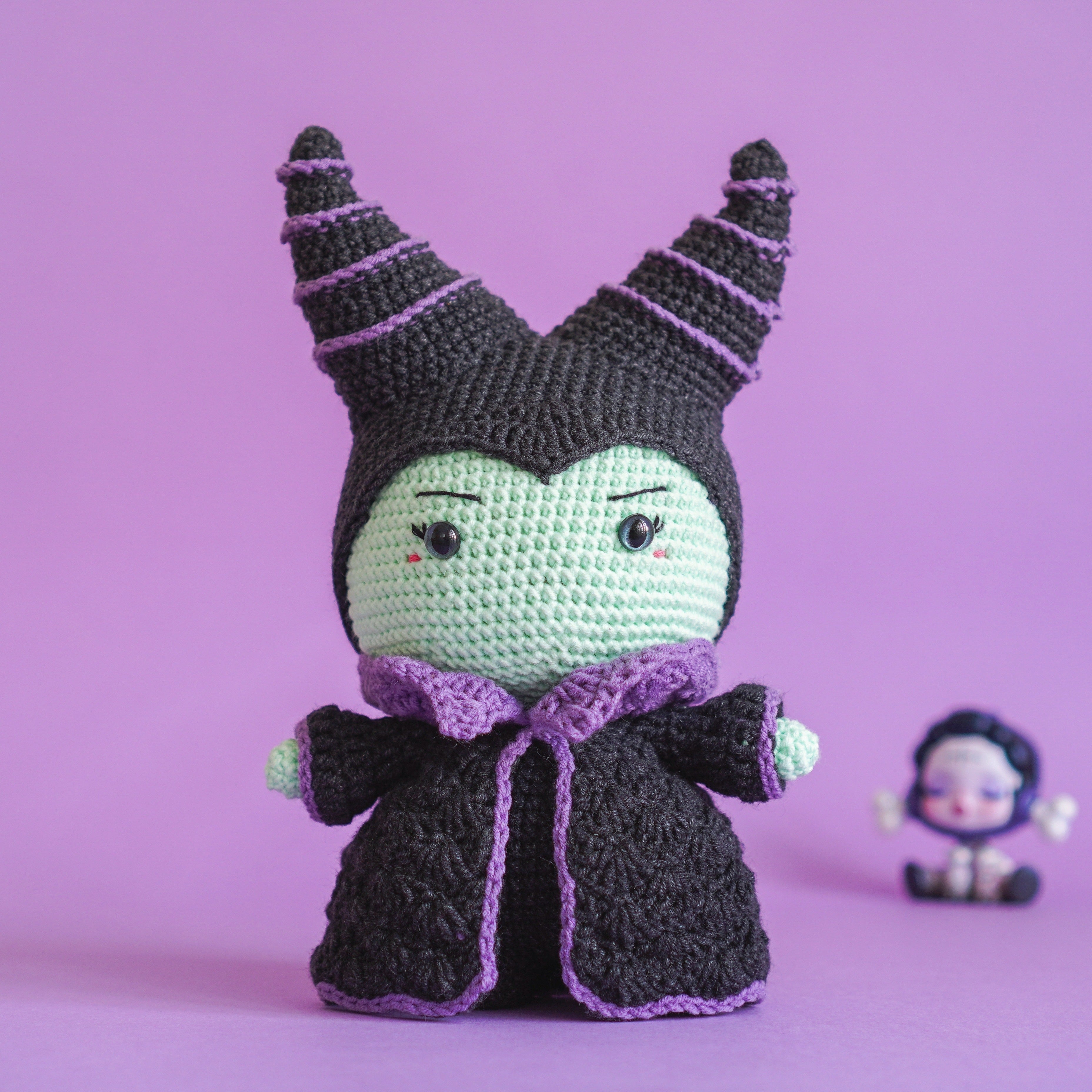 Black Witch Crochet Pattern by Aquariwool (Crochet Doll Pattern/Amigurumi Pattern for Baby gift)