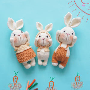 Bunny Family Bundle Crochet Pattern by Aquariwool Crochet (Crochet Doll Pattern/Amigurumi Pattern for Baby gift)