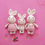Load image into Gallery viewer, Bunny Family Bundle Crochet Pattern by Aquariwool Crochet (Crochet Doll Pattern/Amigurumi Pattern for Baby gift)
