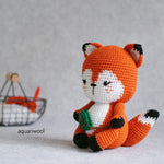 Load image into Gallery viewer, Fontaine The Fox Crochet Pattern by Aquariwool Crochet (Crochet Doll Pattern/Amigurumi Pattern for Baby gift)
