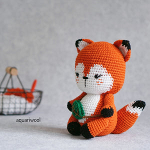 Fontaine The Fox Crochet Pattern by Aquariwool Crochet (Crochet Doll Pattern/Amigurumi Pattern for Baby gift)