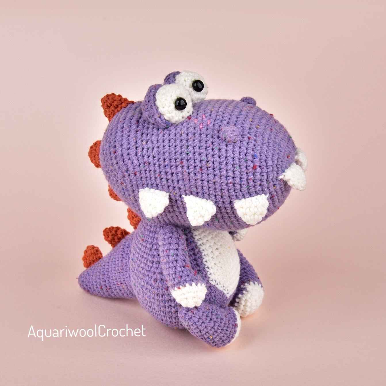 Dino The Dinosaur Crochet Pattern by Aquariwool (Crochet Doll Pattern/Amigurumi Pattern for Baby gift)